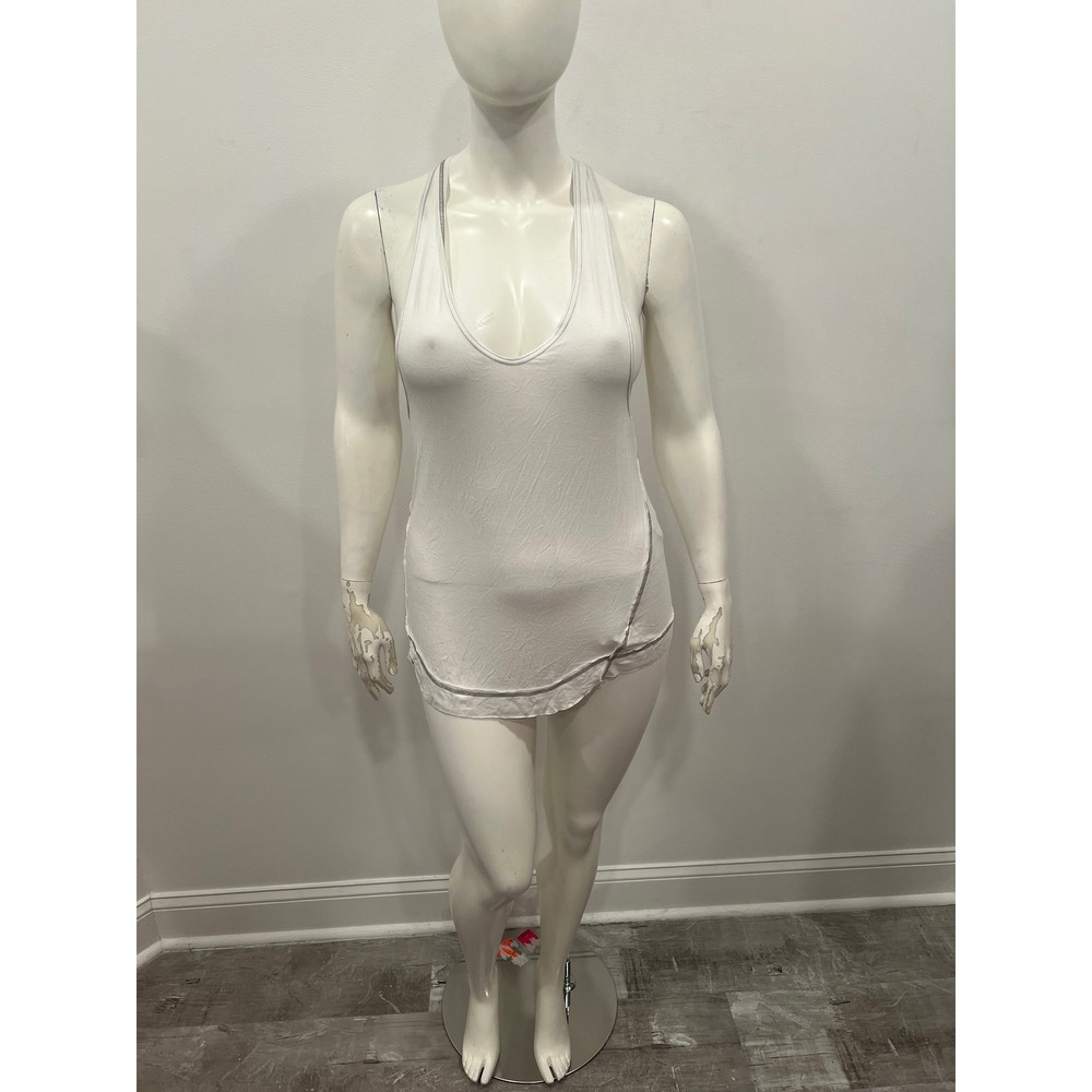 Free People Tank Top Womens Large White New Nectrine Racerback Scoop Neck Soft